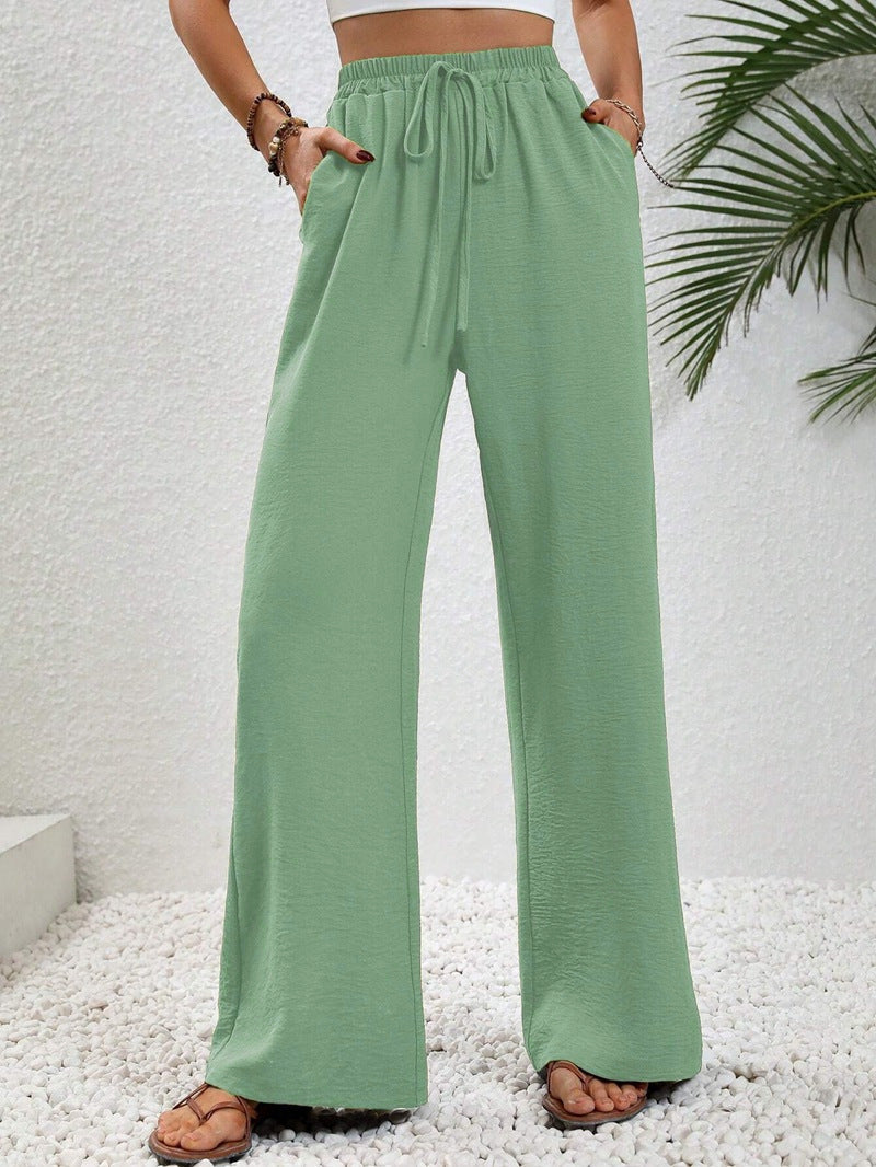 NIKU - Casual Wide Leg Drawstring Pants