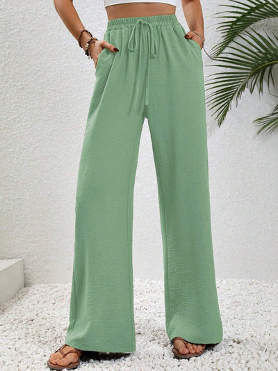 NIKU - Casual Wide Leg Drawstring Pants