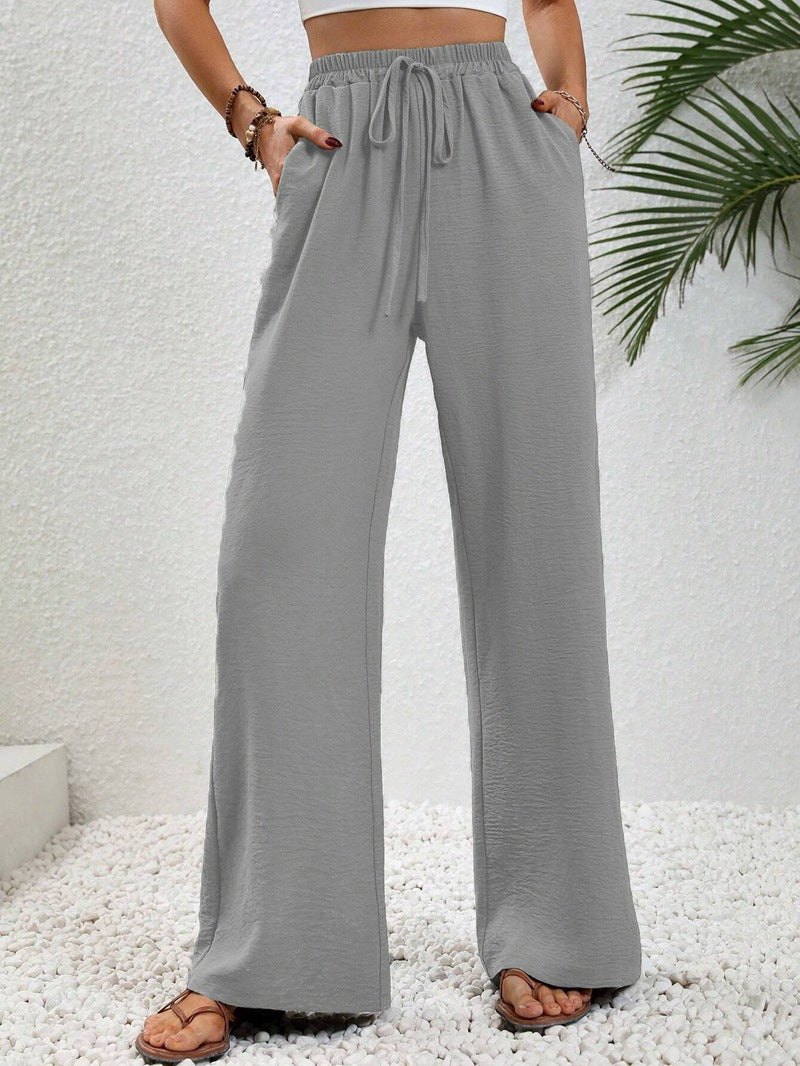 NIKU - Casual Wide Leg Drawstring Pants