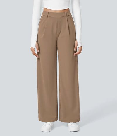 CHARMIE - Casual High Waist Straight Leg Pants