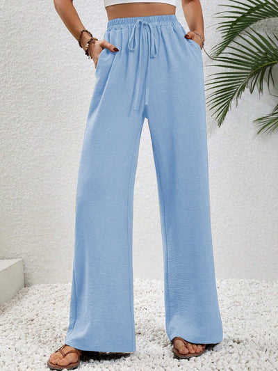 NIKU - Casual Wide Leg Drawstring Pants