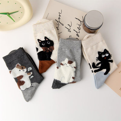 Casual Cat Print Socks
