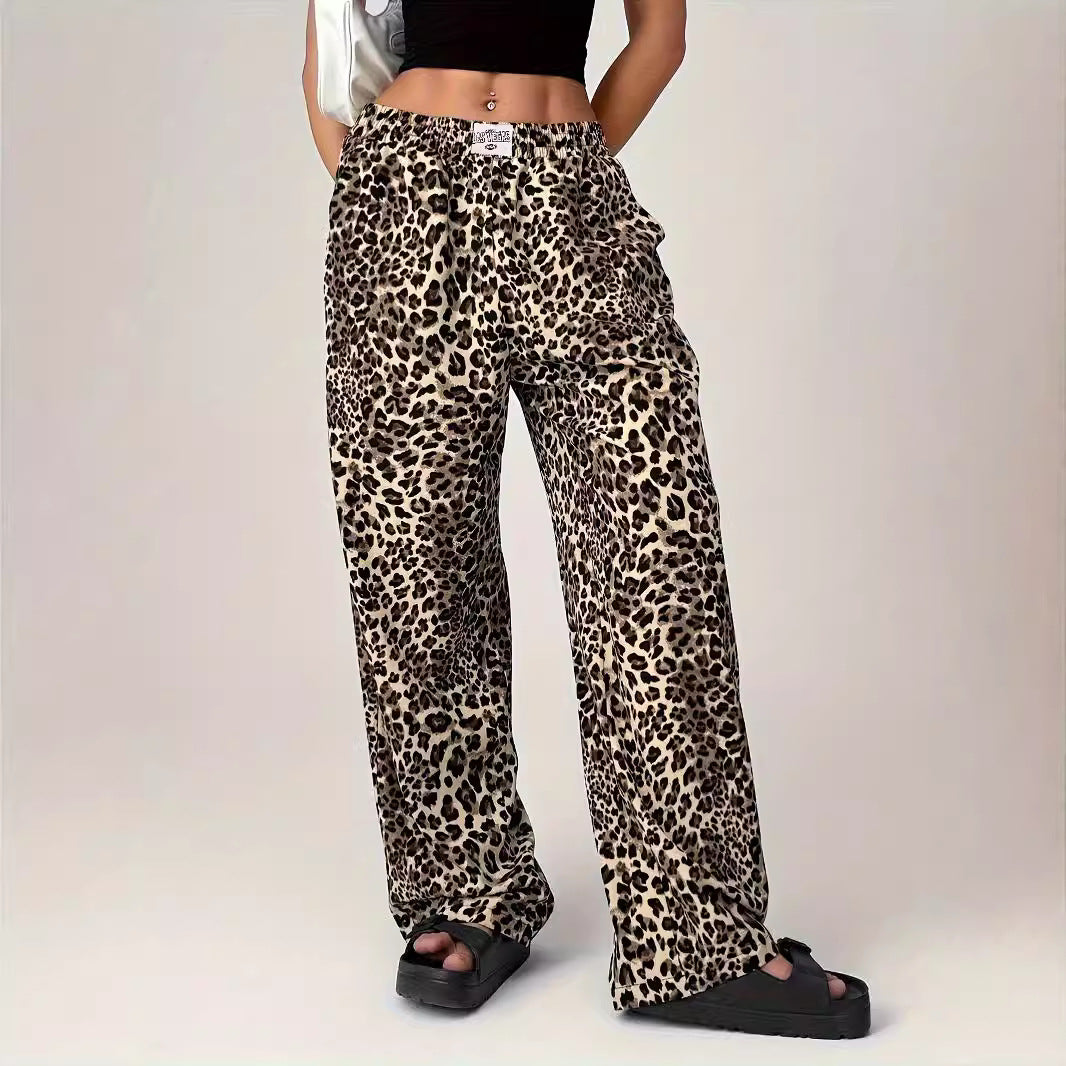 LIEZEL – Comfy Straight-Leg Leopard Print Pants