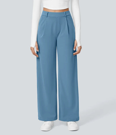 CHARMIE - Casual High Waist Straight Leg Pants