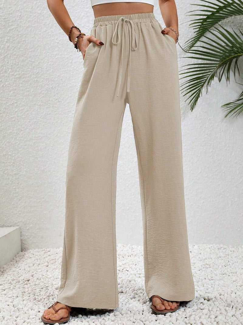 NIKU - Casual Wide Leg Drawstring Pants