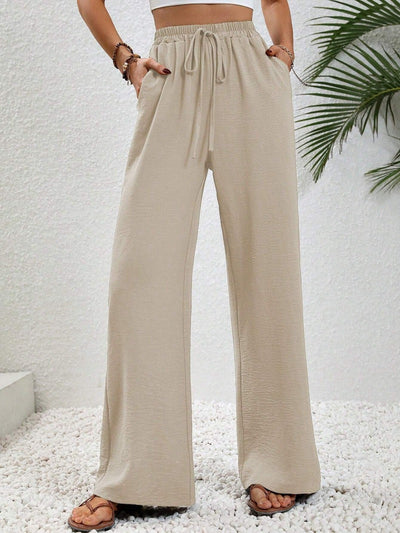 NIKU - Casual Wide Leg Drawstring Pants