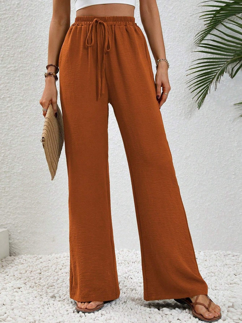 NIKU - Casual Wide Leg Drawstring Pants