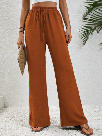 NIKU - Casual Wide Leg Drawstring Pants