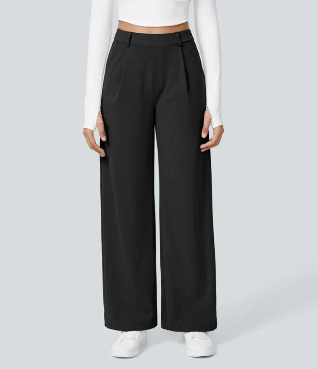 CHARMIE - Casual High Waist Straight Leg Pants