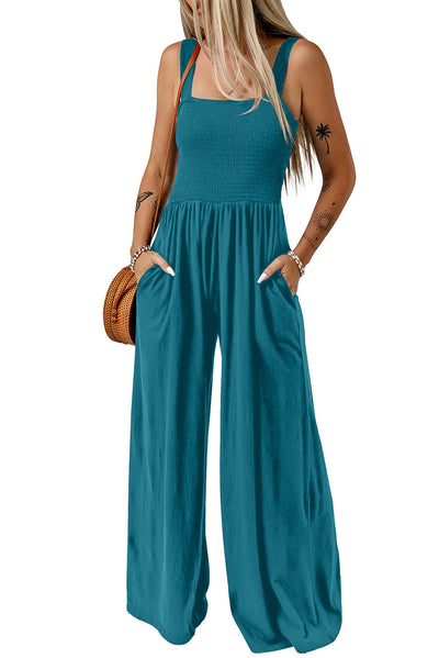 CATHLEEN – Lightweight Wide-Leg Square Neck Jumpsuit