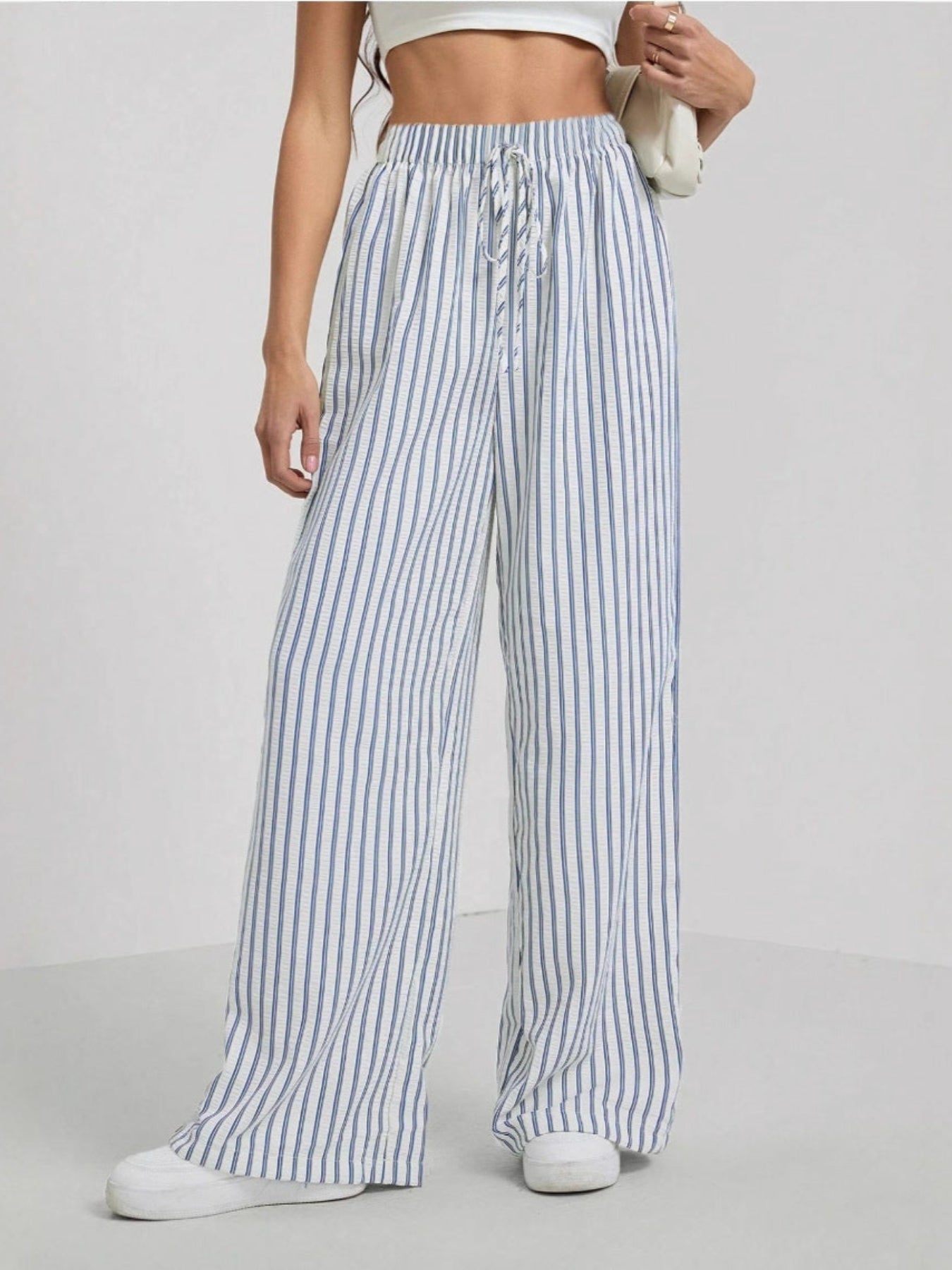 TAITE - Simple Summer Striped Relaxed Fit Buttom