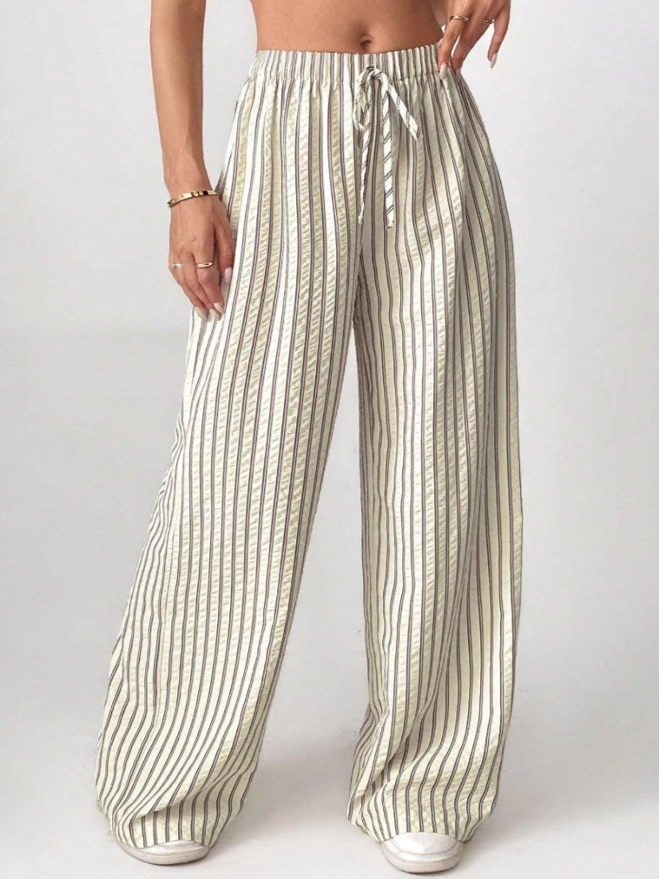 TAITE - Simple Summer Striped Relaxed Fit Buttom