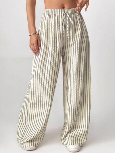 TAITE - Simple Summer Striped Relaxed Fit Buttom