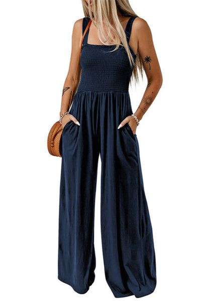 CATHLEEN – Lightweight Wide-Leg Square Neck Jumpsuit