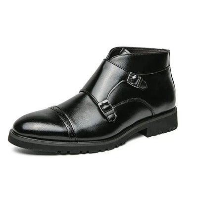 Parker | Faux Leather Double Monk Strap Boots