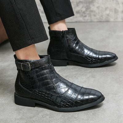 Dylan | Ankle Boots with Buckle Made of Synthetic Leather