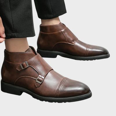 Parker | Faux Leather Double Monk Strap Boots