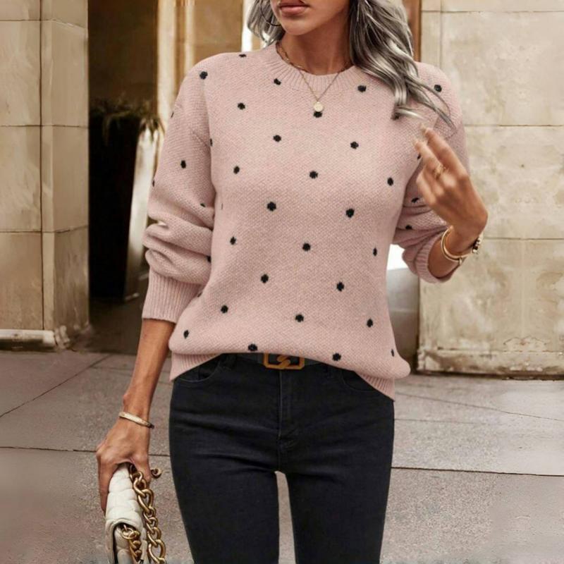 Casual Polka Dot Knit Jumper