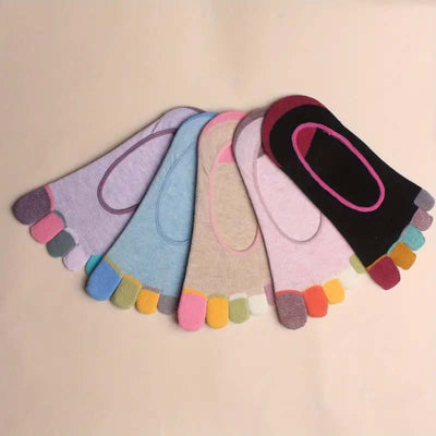Casual Colourful Five-Toe Socks