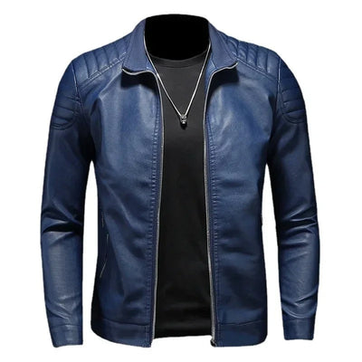 Leather Jacket with Collar