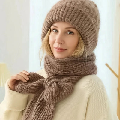 Windproof Fleece Beanie & Scarf