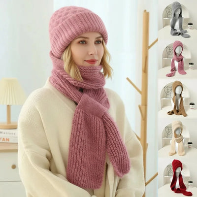 Windproof Fleece Beanie & Scarf