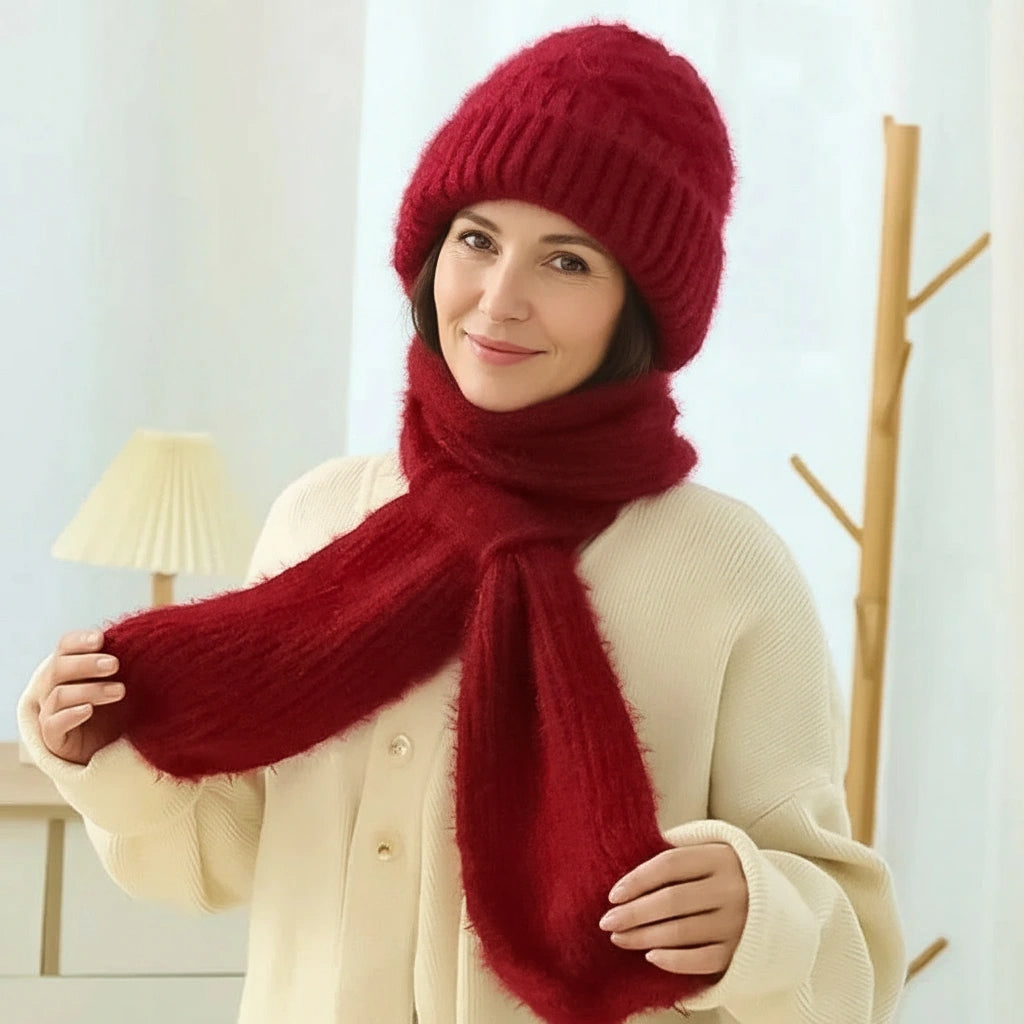 Windproof Fleece Beanie & Scarf